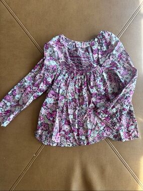 Girls' bonpoint pink Floral Long-Sleeve Top
